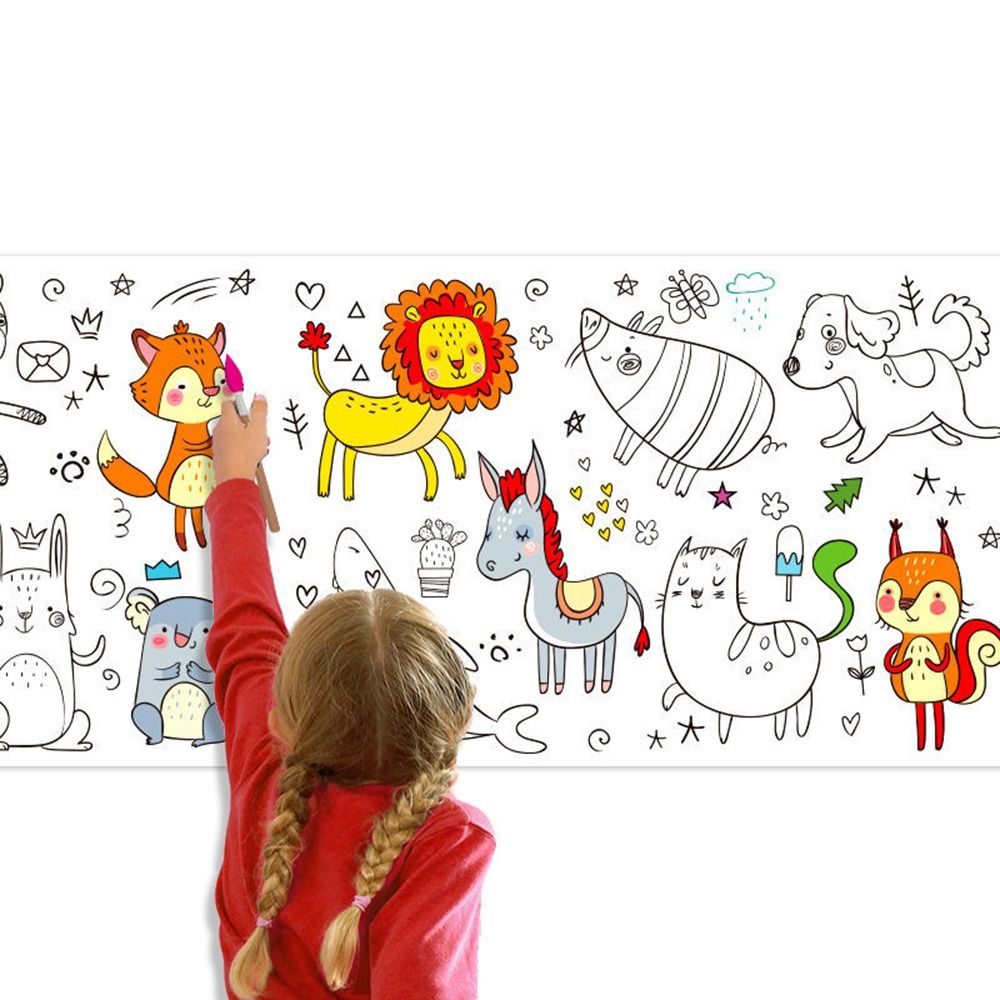 Kids Educational Workbooks - Wall Sticker Graffiti Scrolls Color Filling