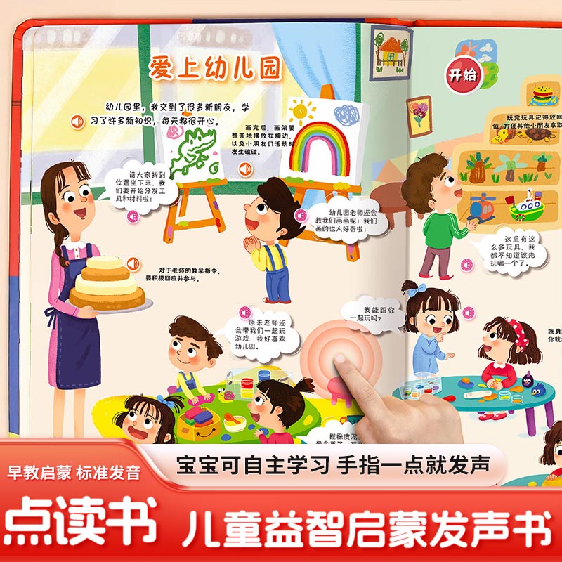 Kids Early Education Books - Finger Touch Activated Talking Sound Book,