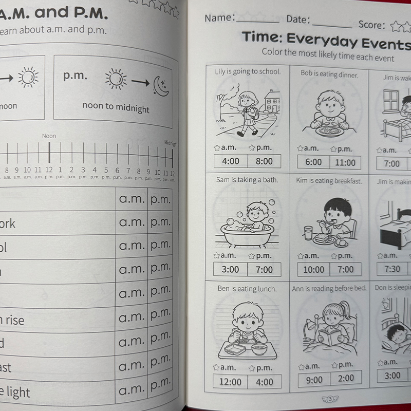 Telling Time Workbook Kids Clo - Kids Educational Workbooks ulasan dan harga