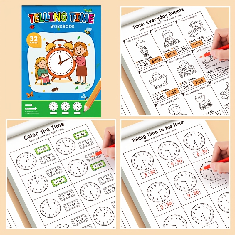 Children Telling Time Practice - Kids Educational Workbooks ulasan dan harga