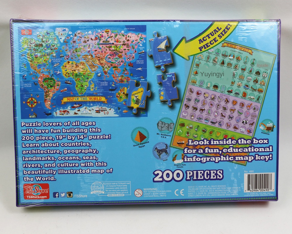 200 Pieces Wooden Puzzles Asse - Puzzle Map World ulasan dan harga