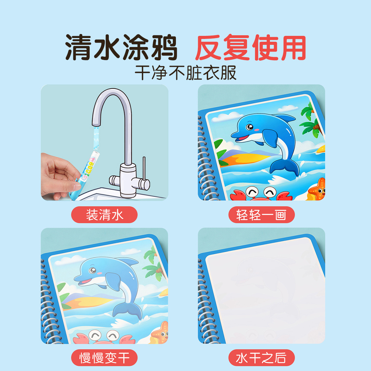 Magic Water Drawing Book for K - Kids Education Drawing ulasan dan harga